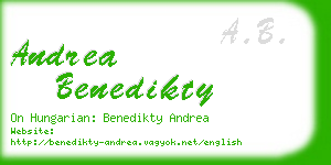 andrea benedikty business card